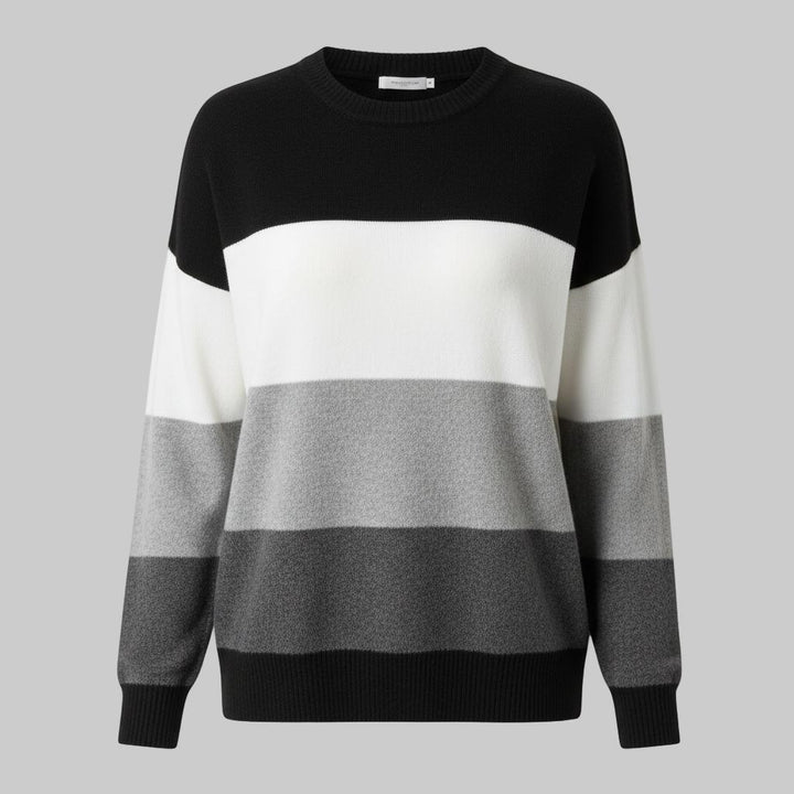 Damski sweter z dzianiny w kolorowe bloki