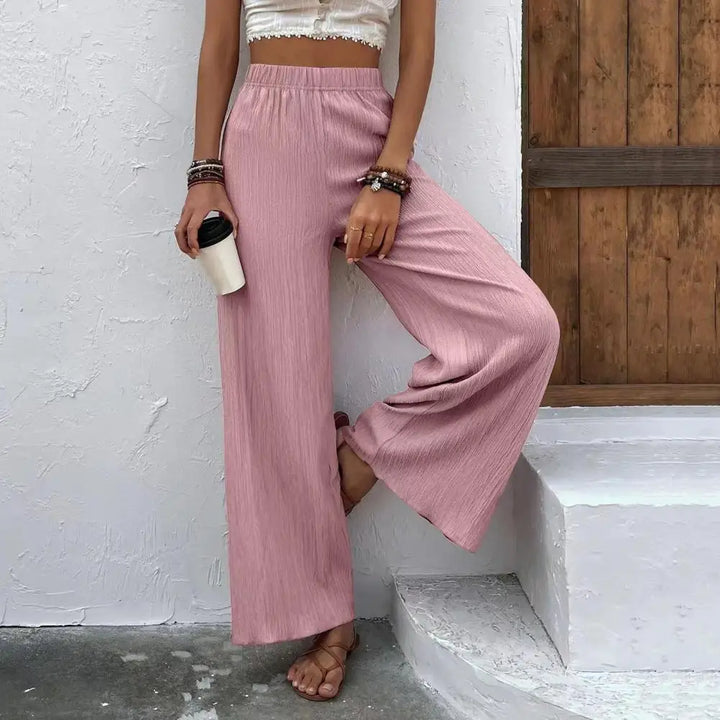 Szerokie spodnie damskie z wysokim stanem