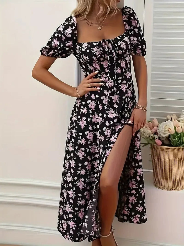 Letnia sukienka damska z kwiatowym nadrukiem