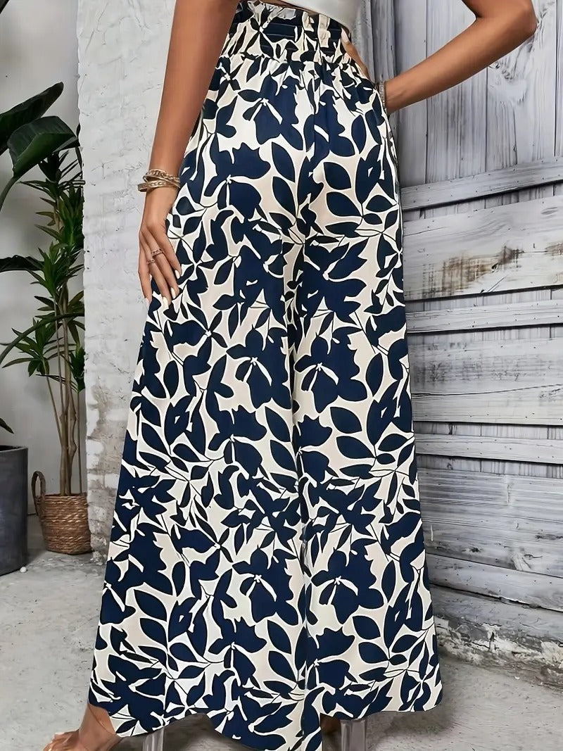 Damskie szerokie spodnie boho z luźnymi nogawkami