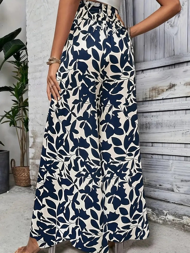 Damskie szerokie spodnie boho z luźnymi nogawkami